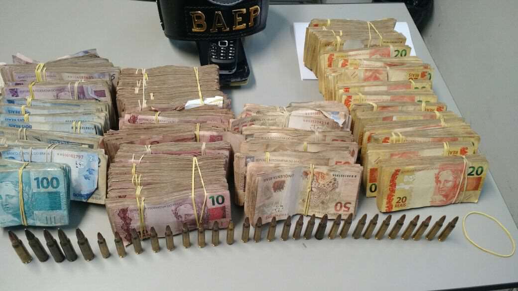 3° suspeito de roubo da Protege é preso com R$ 90 mil e munições de fuzil