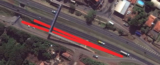 Regras perto de uma ponte em Paulínia