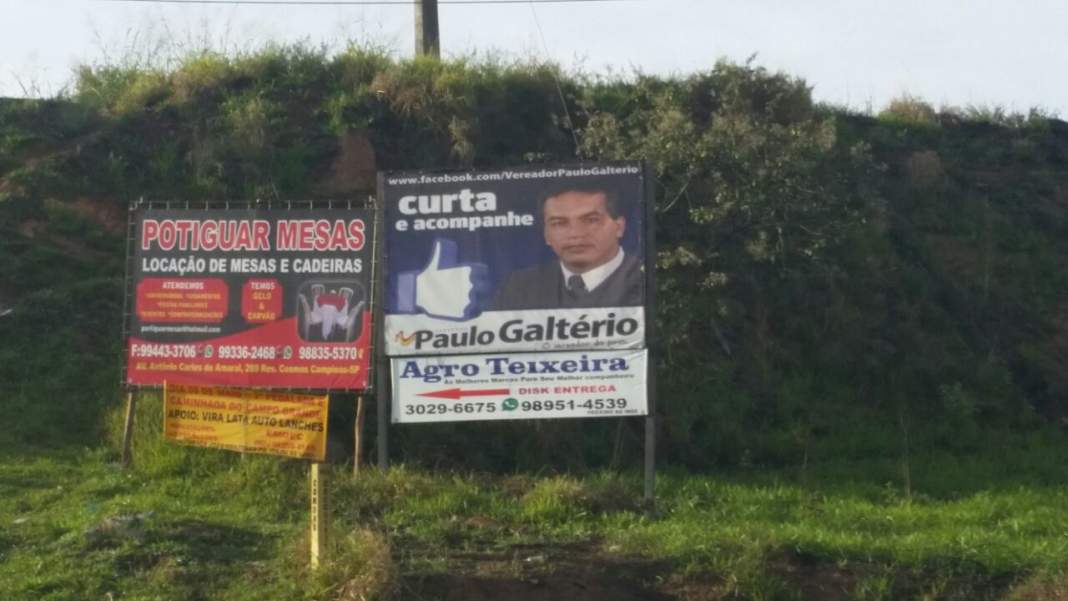 Placa de vereador infringe lei eleitoral em Campinas