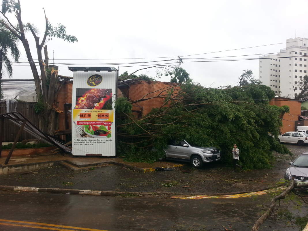 Fenômeno climático conhecido como microexplosão deixa rastro de destruição em Campinas