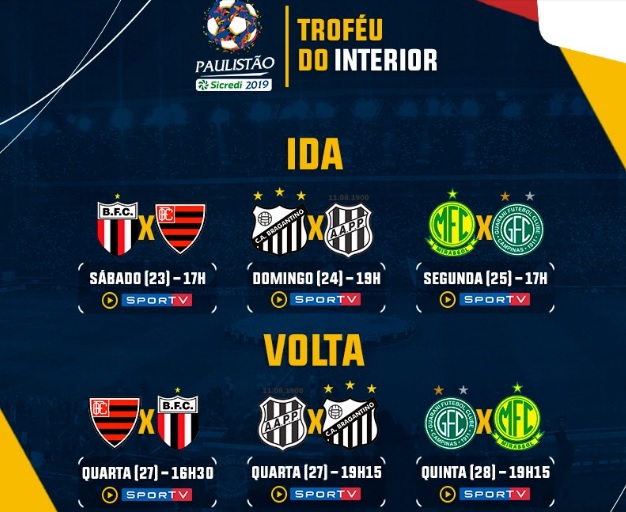 Ponte e Guarani conhecem adversários do Troféu do Interior