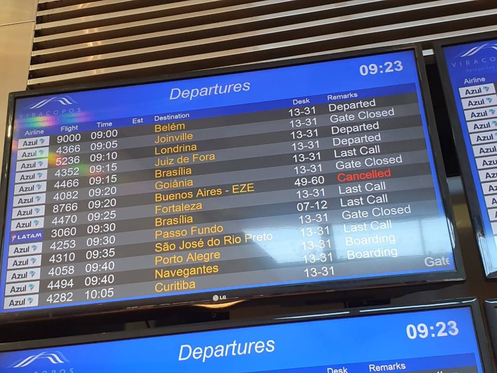 Azul cancela voos de Buenos Aires em Viracopos por causa da Greve Geral na Argentina