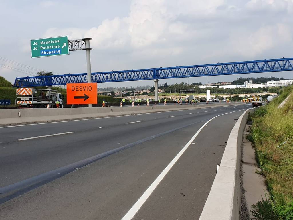 Rodovia Dom Pedro tem novo bloqueio e desvio no km 134 deve permanecer até dezembro