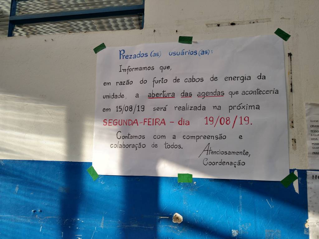 CS adia agendamentos de consultas por causa de furto na unidade