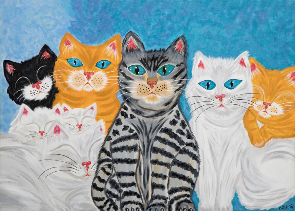 Gatos são temas de exposição de artes  plásticas em Campinas