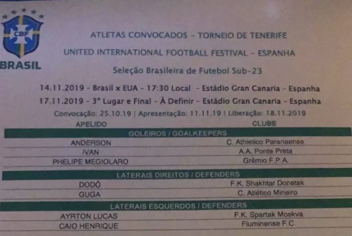 Ivan volta a ser convocado para a Seleção Olímpica