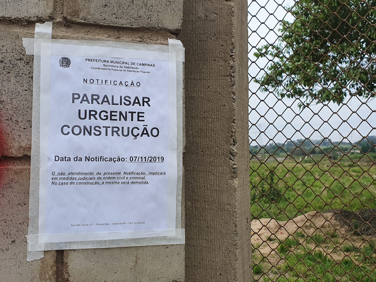 Habitação notifica moradores de área próxima ao Atibaia