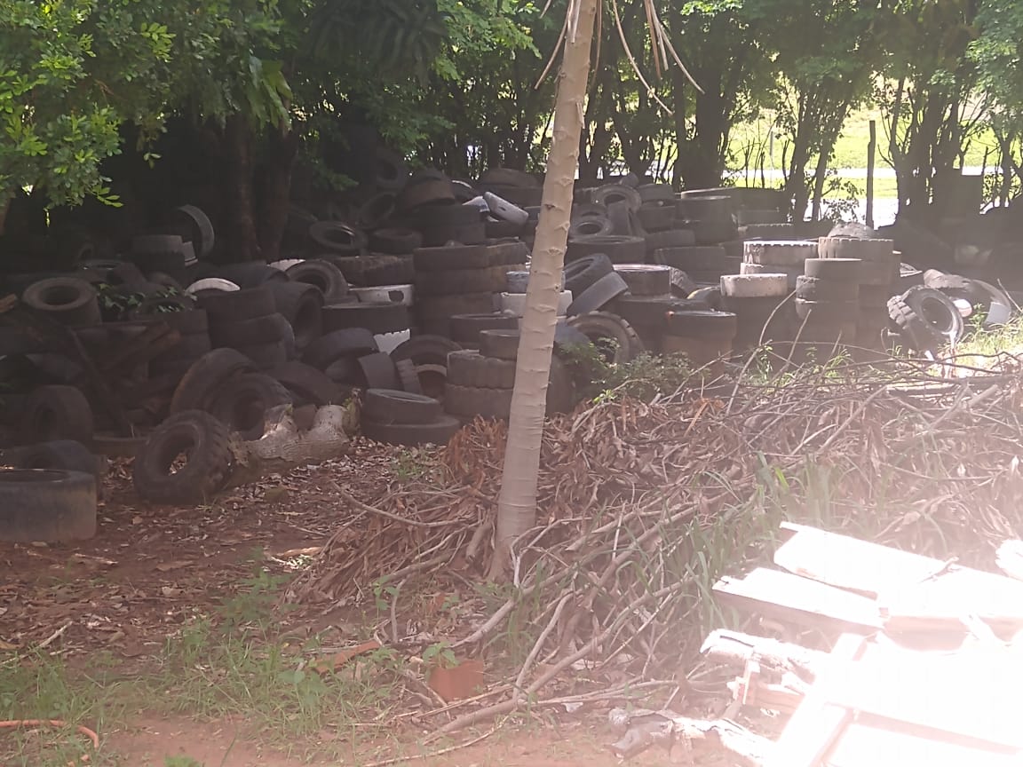 Pneus abandonados preocupam moradores do Jardim do Trevo