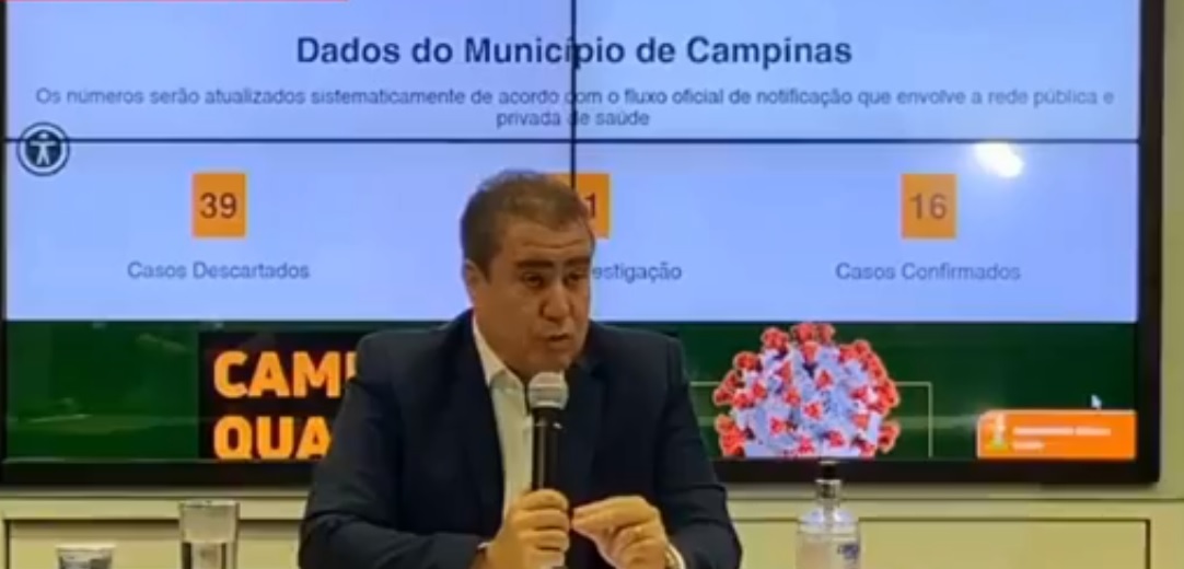 Campinas tem 16 confirmações e 441 suspeitas de covid-19