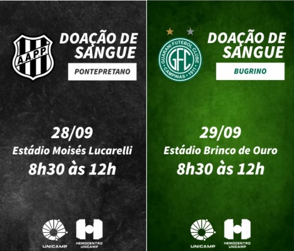 Hemocentro promove doação de sangue nos estádios