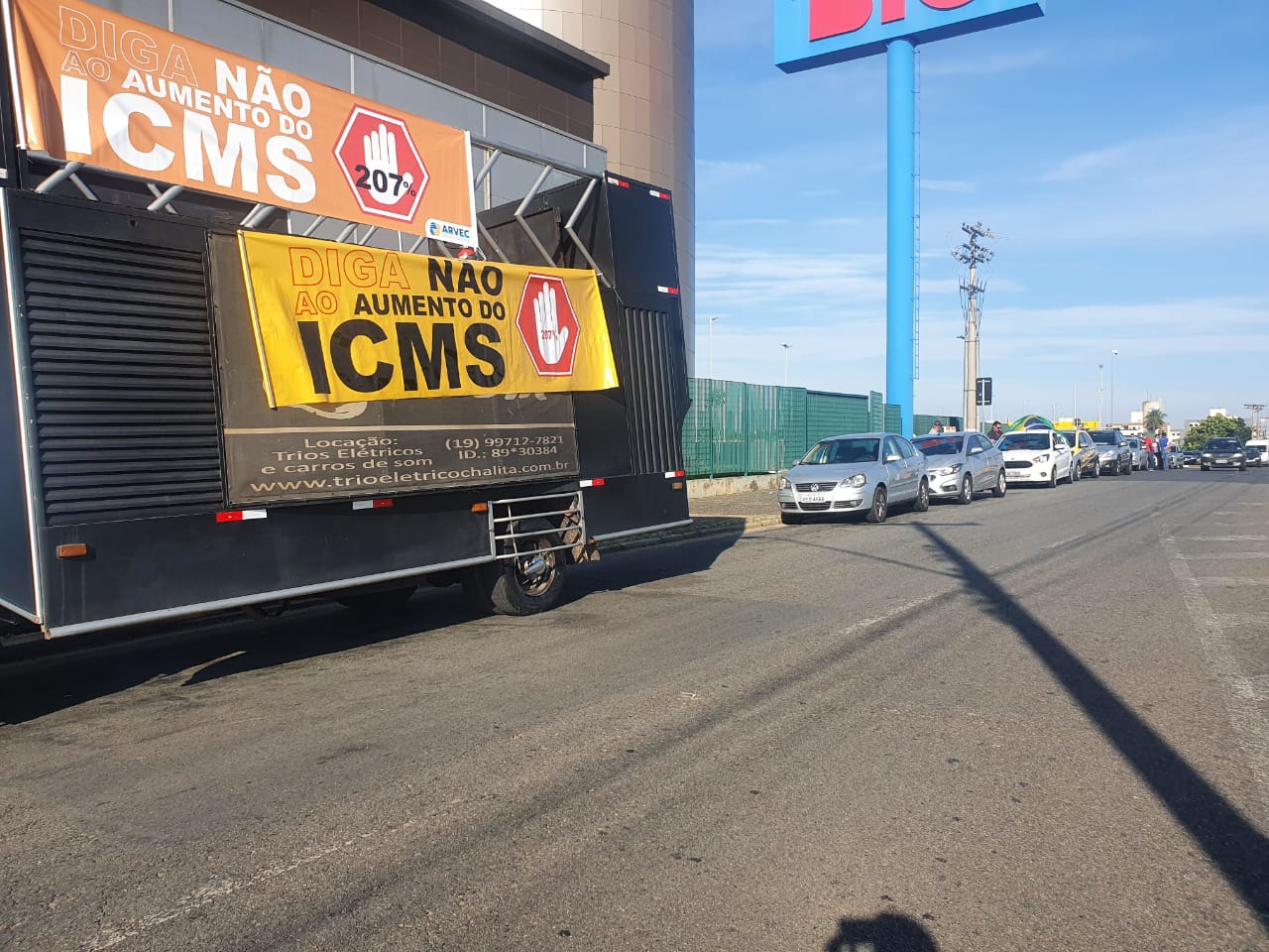 Carreata percorre Campinas em protesto contra ICMS