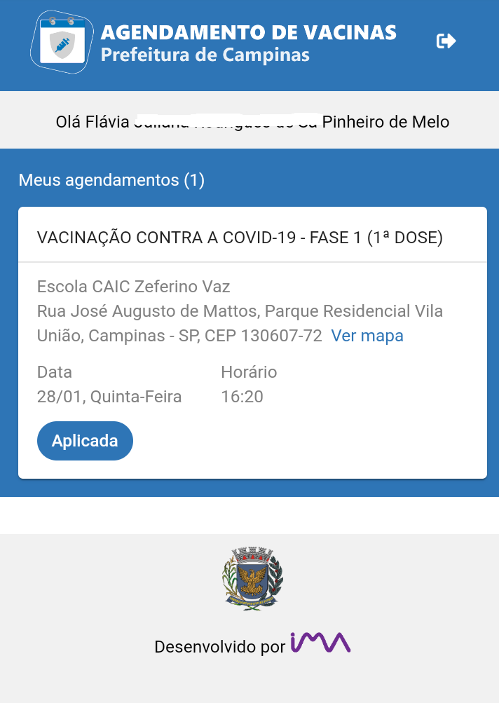 Profissional consta como vacinada sem receber dose