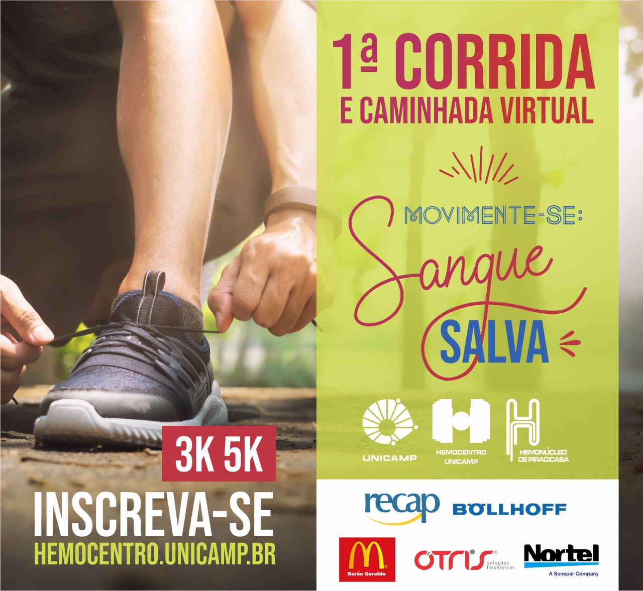 Hemocentro realiza corrida virtual com apoio do Recap