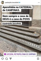 Após críticas de padre paulistano, Catedral anuncia retirada de obstáculos