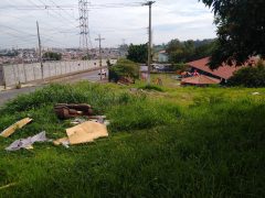 Pais demonstram preocupação com mato alto e entulho ao lado de escola