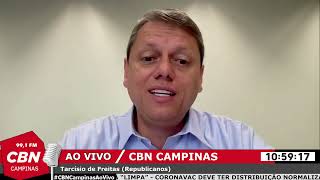 Em sabatina na CBN Campinas, Tarcísio diz que Trem Intercidades é viável