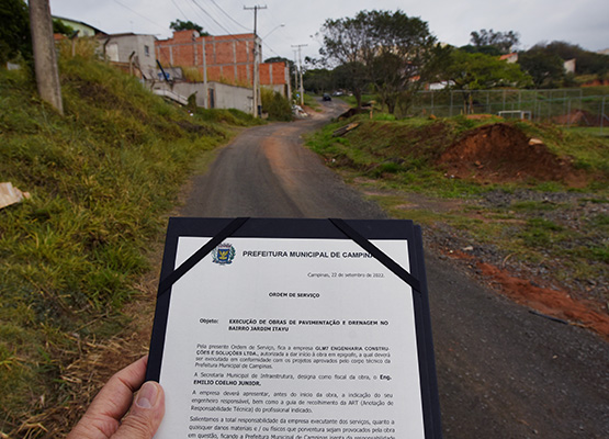 Ordem de serviço para pavimentação do Jardim Itayu é assinada