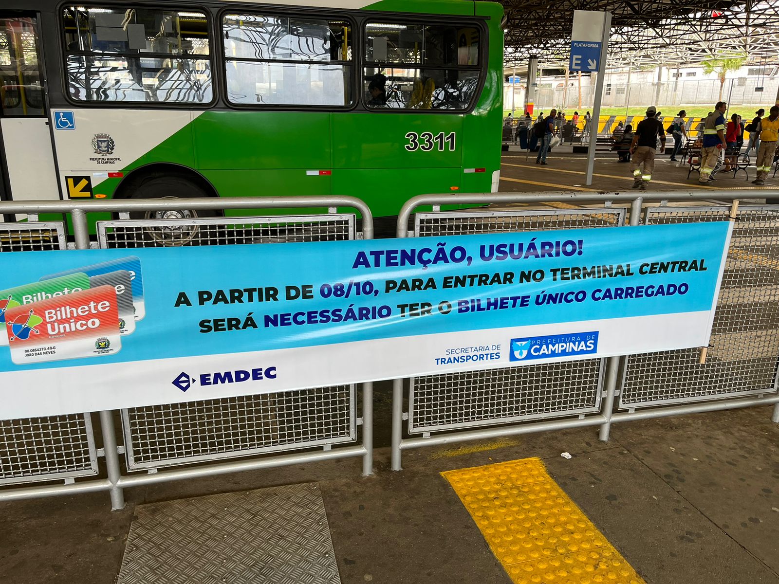 Acesso ao Terminal Central de Campinas passa a ser pago