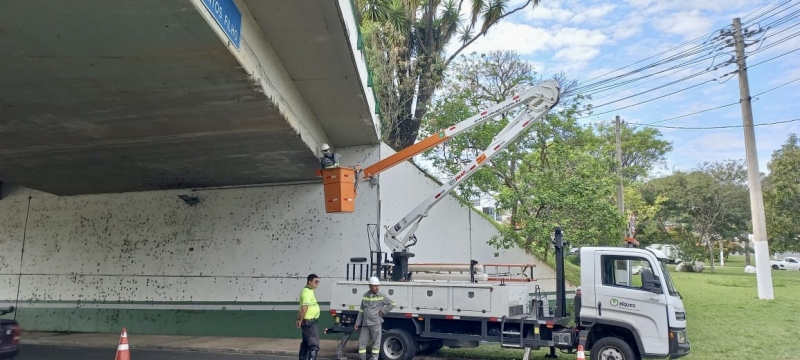 Prefeitura de Valinhos começa a substituir fios furtados de viadutos