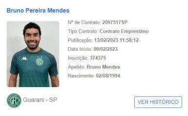 Bruno Mendes é regularizado, mas não poderá disputar a primeira fase do Paulistão