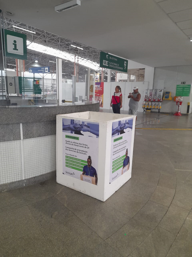 Rodoviária de Campinas abre ponto de arrecadação de doações para Litoral Norte