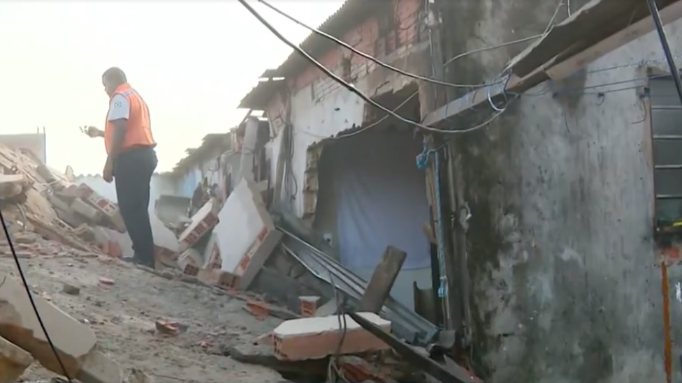 Defesa Civil quer saber se obra em sobrado tinha autorização da prefeitura