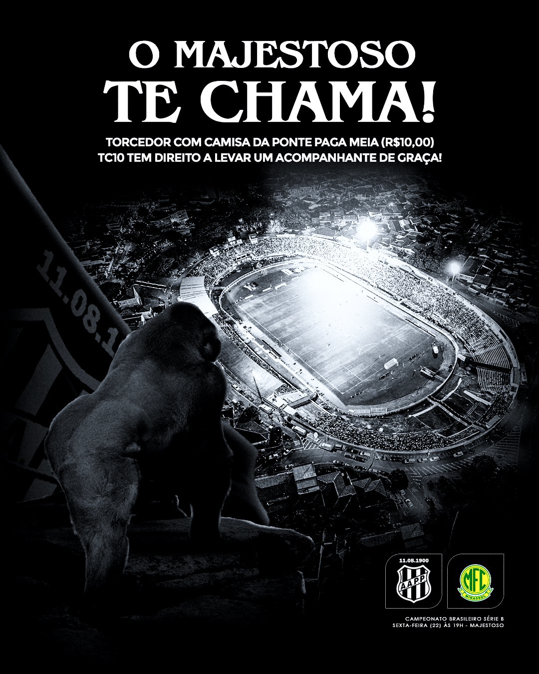 Ponte Preta anuncia promoção de ingressos para jogo contra o Mirassol