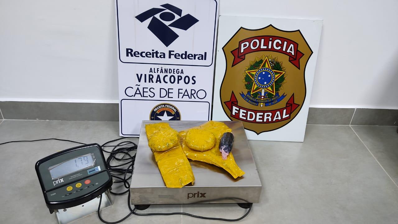 PF prende passageira que tentou embarcar com cocaína amarrada no corpo