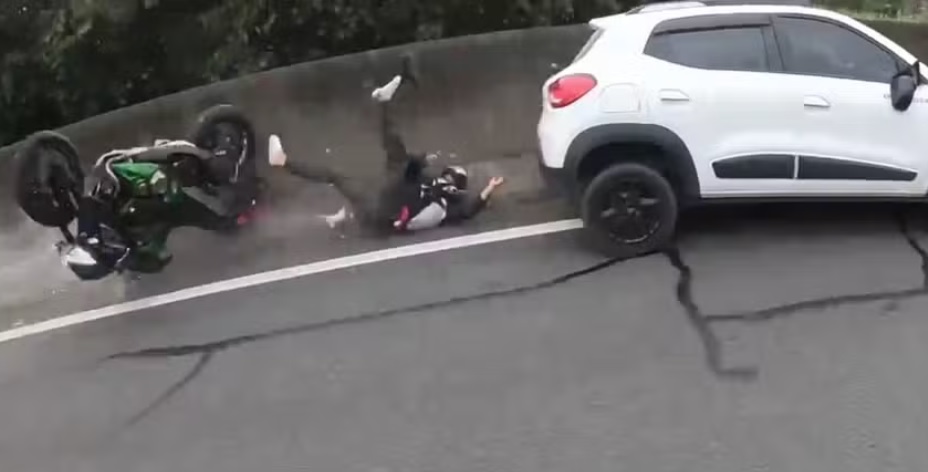 Homem é preso após atropelar motociclista na Anhanguera em Vinhedo; VÍDEO