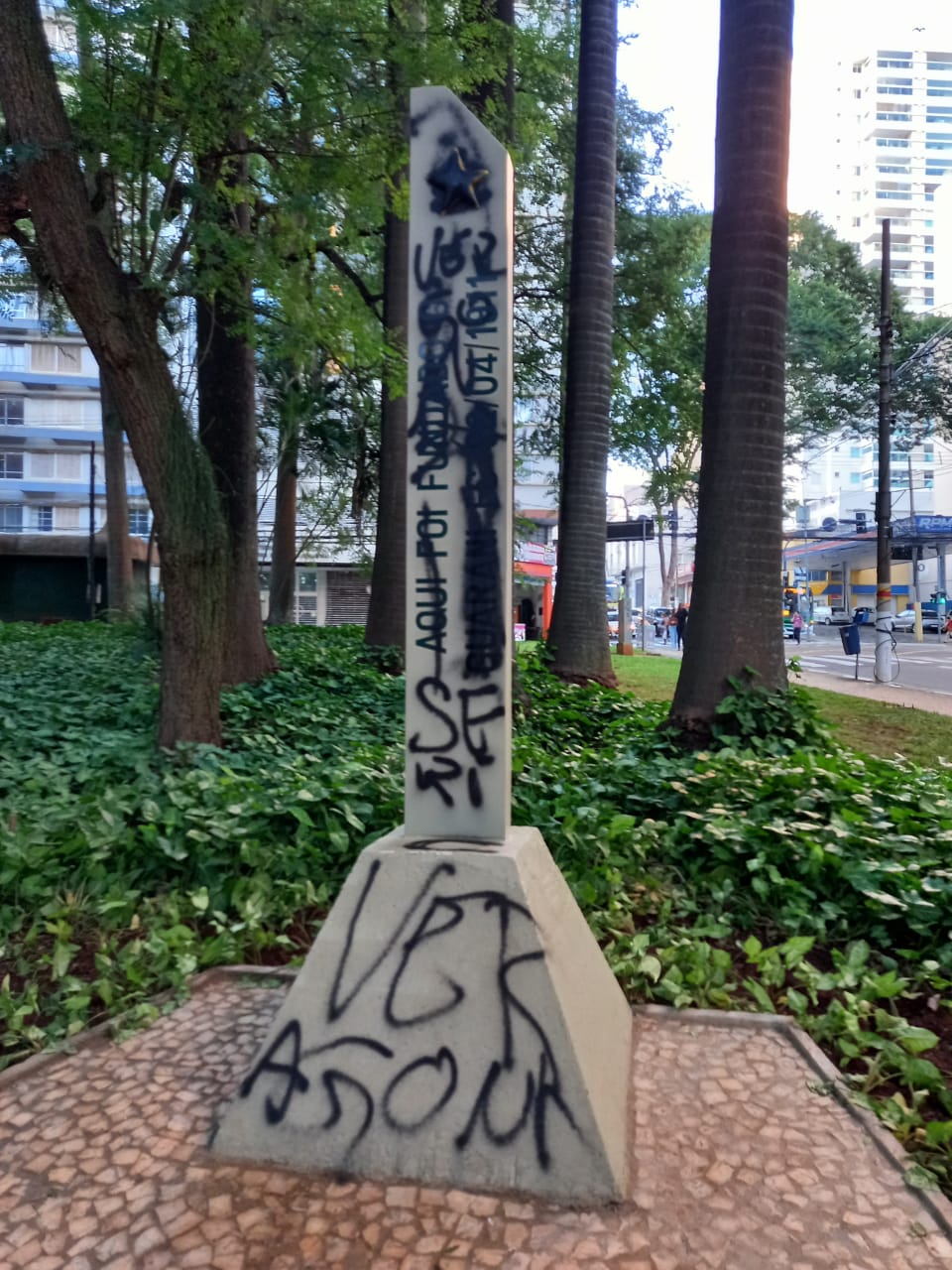 Menos de 24 horas após entrega, Marco Zero do Guarani é vandalizado