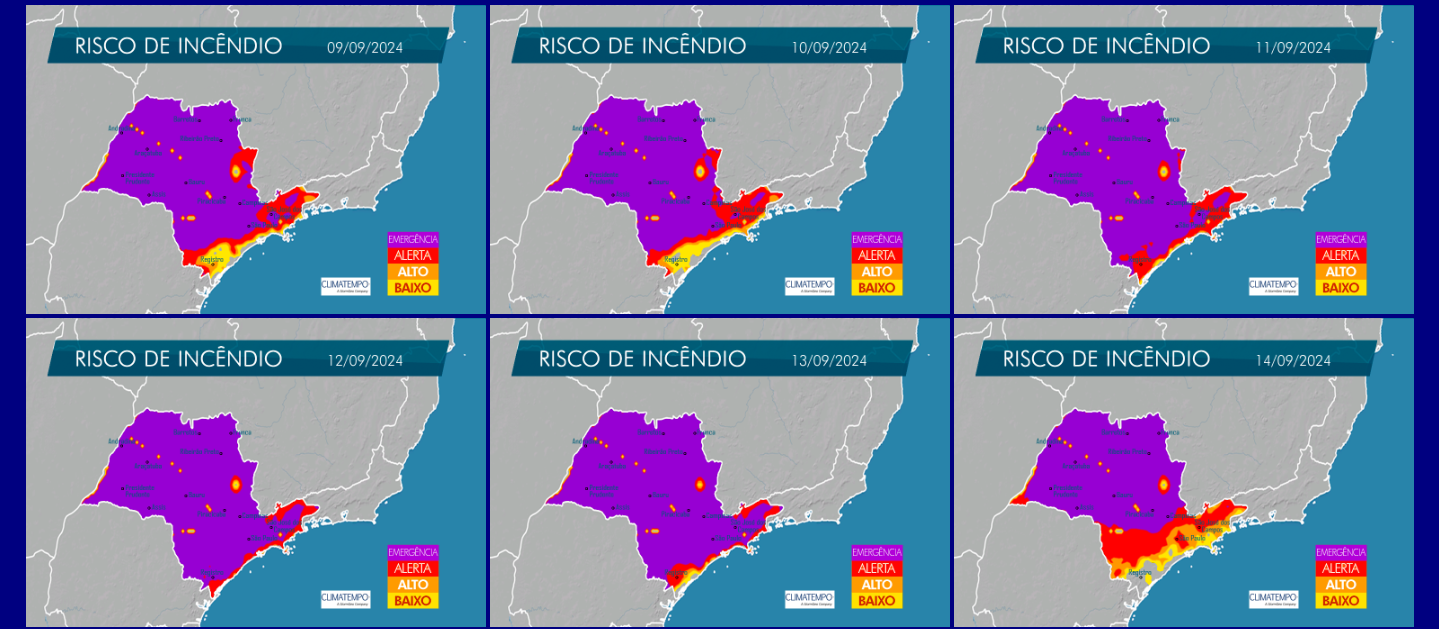 São Paulo tem risco elevado para incêndios;  Campinas e Piracicaba estão em estado de emergência