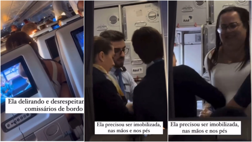 Mulher alterada é imobilizada por comissários em voo entre Recife e Campinas