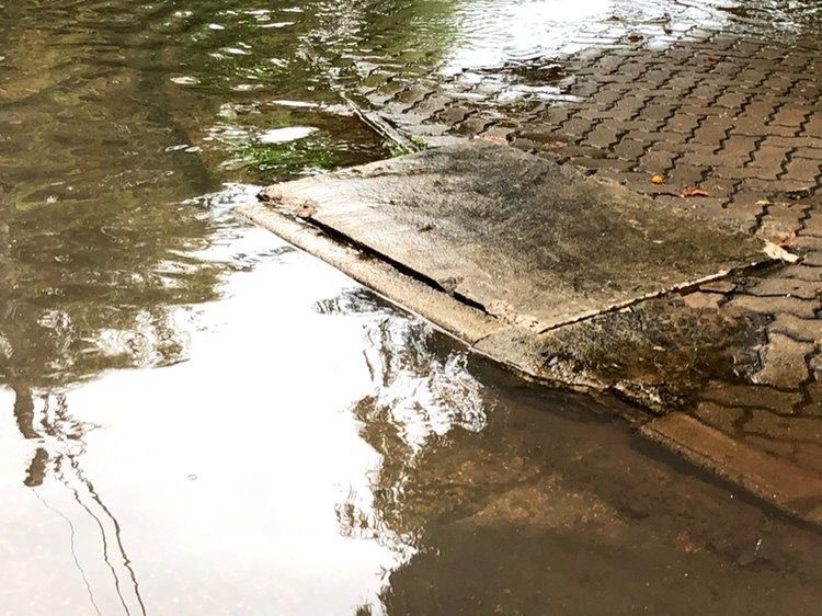 Falta de escoamento de água na Cid. Universitária causa alagamentos em rua e afeta pedestres