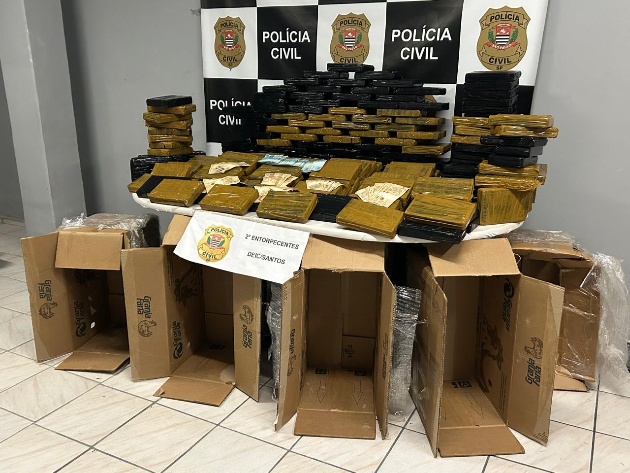 Três são presos em Paulínia levando 200kg de cocaína para a Baixada Santista 