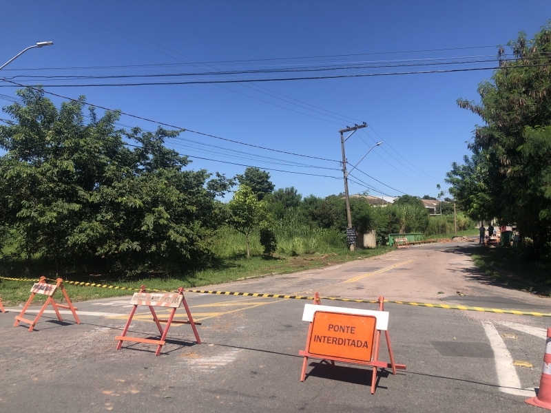 Ponte da Rua Agostinho Ramos, em Valinhos, é interditada até janeiro