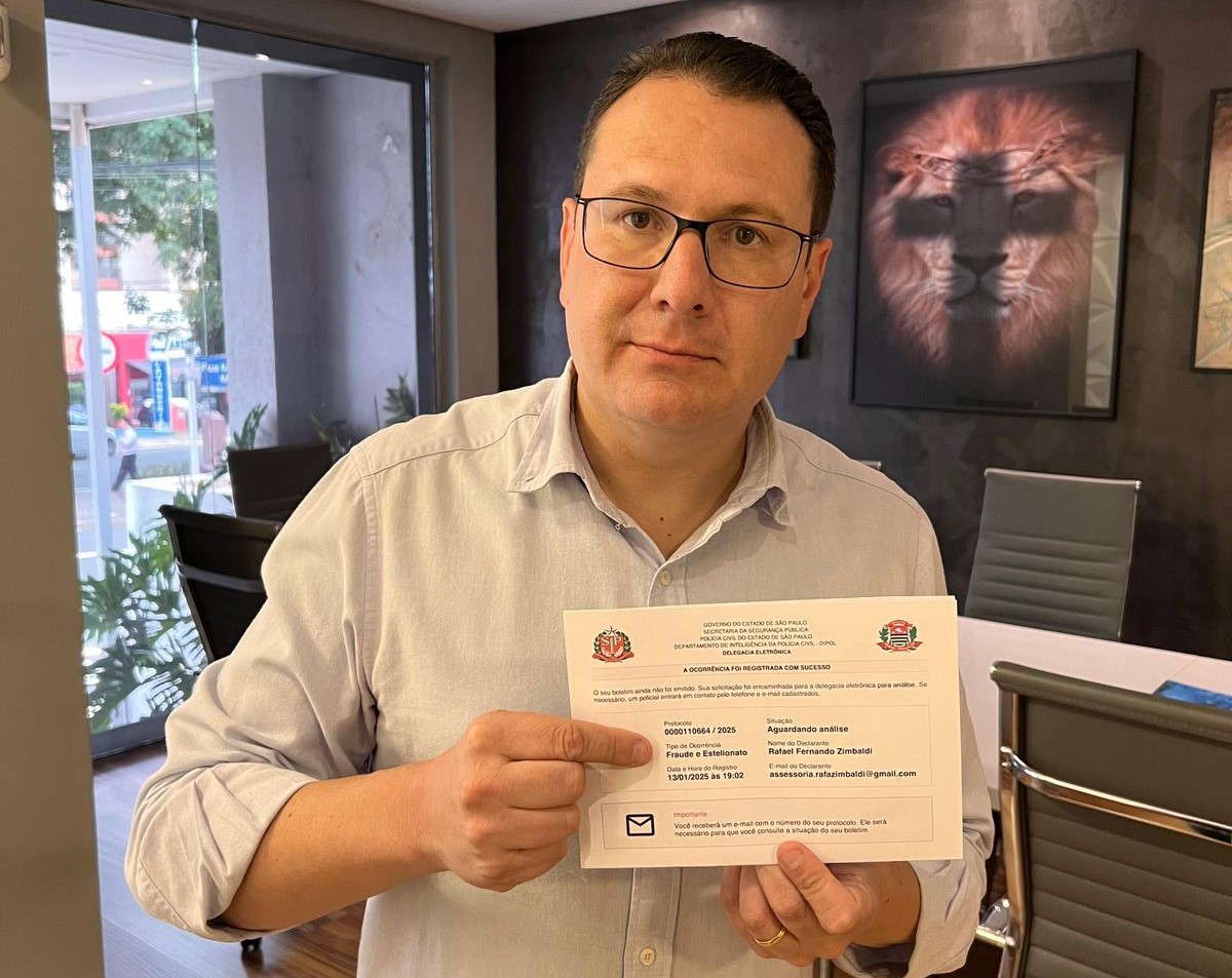 Criminosos usam nome de deputado para aplicarem golpe; Zimbaldi registrou B.O. 