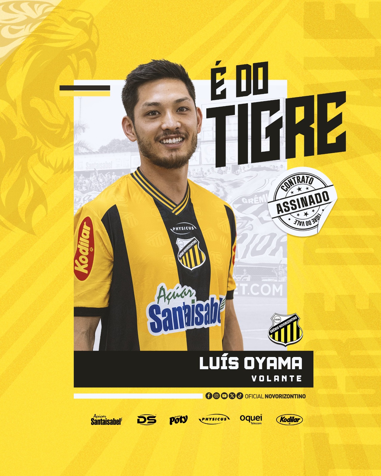 Novorizontino anuncia meio-campista Luís Oyama para temporada 2025