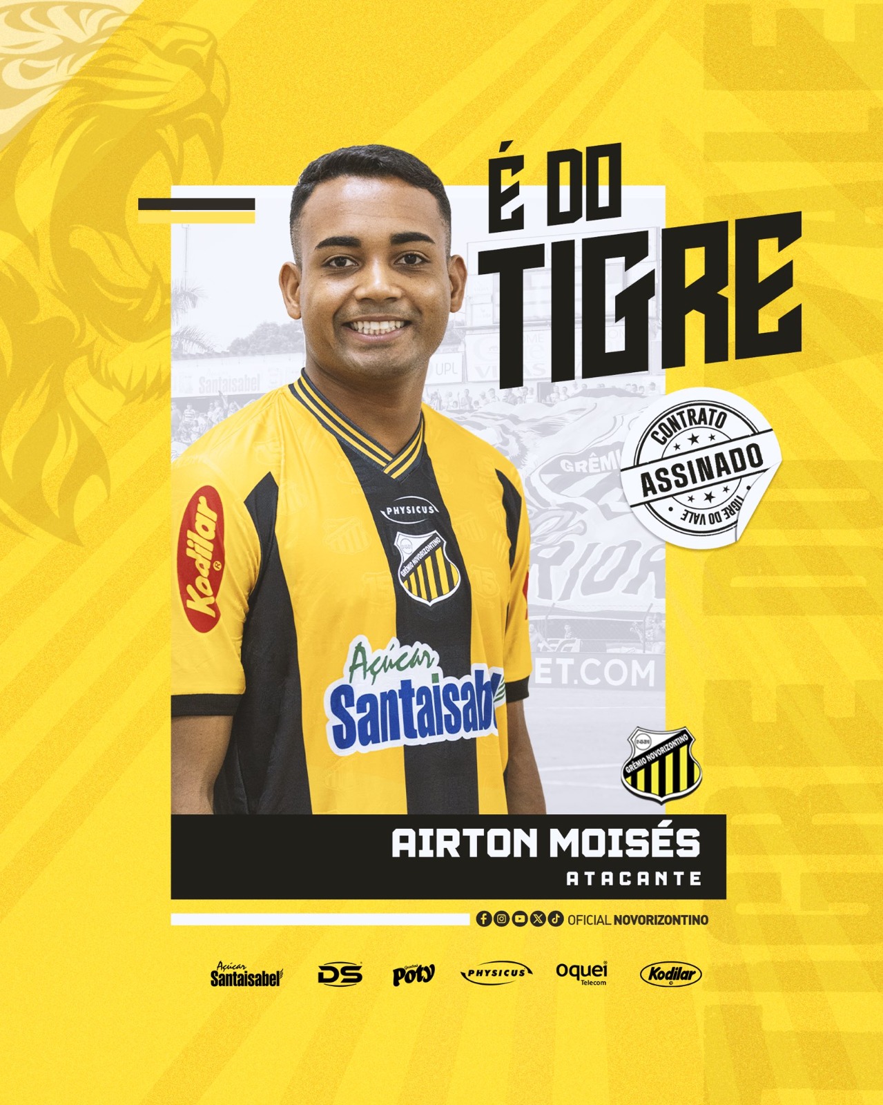 Novorizontino confirma contratação de atacante Airton, ex-Guarani