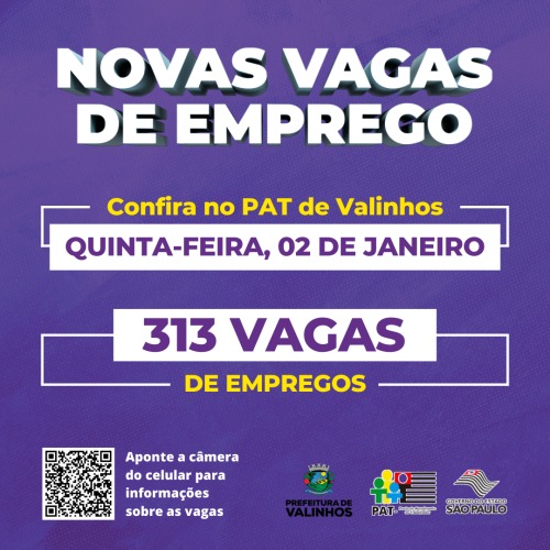 PAT de Valinhos está com 313 vagas abertas de emprego 
