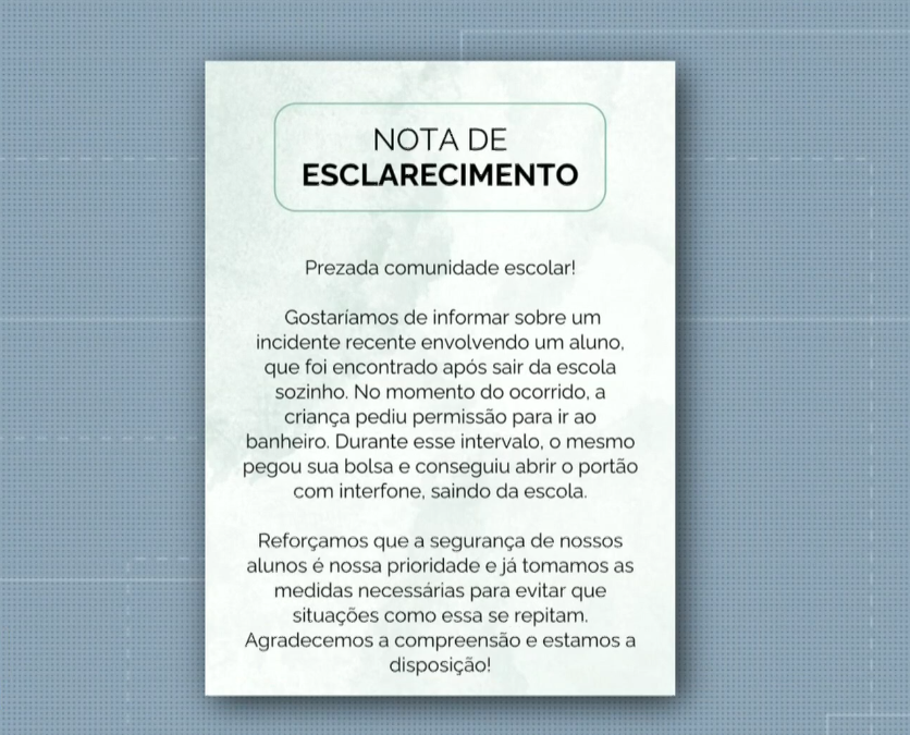 Menino de 4 anos foge de escola em Americana; desconhecido encontrou a criança e ligou para os pais