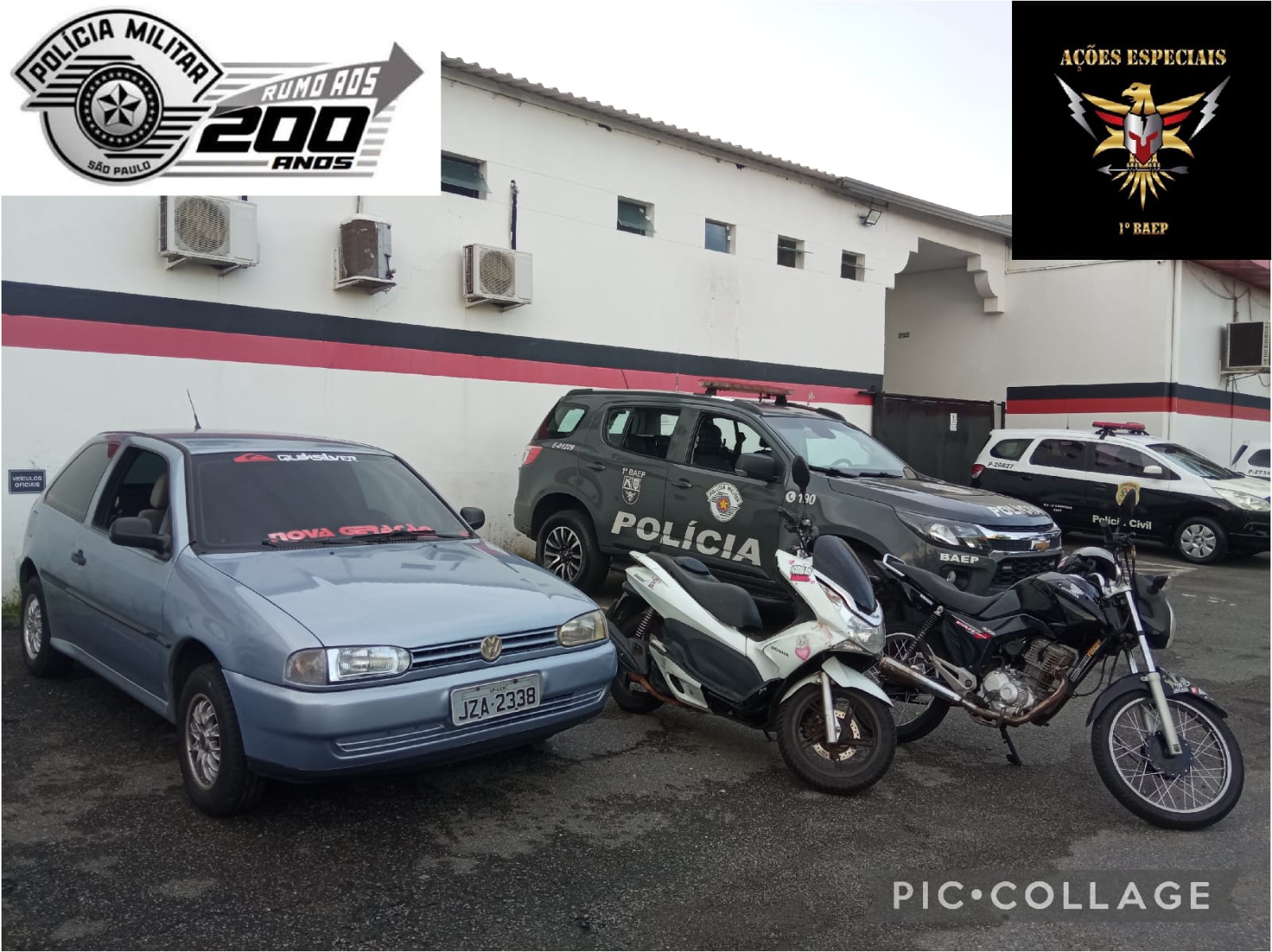 Equipe do Baep descobre carro e moto furtados durante denúncia de violência doméstica