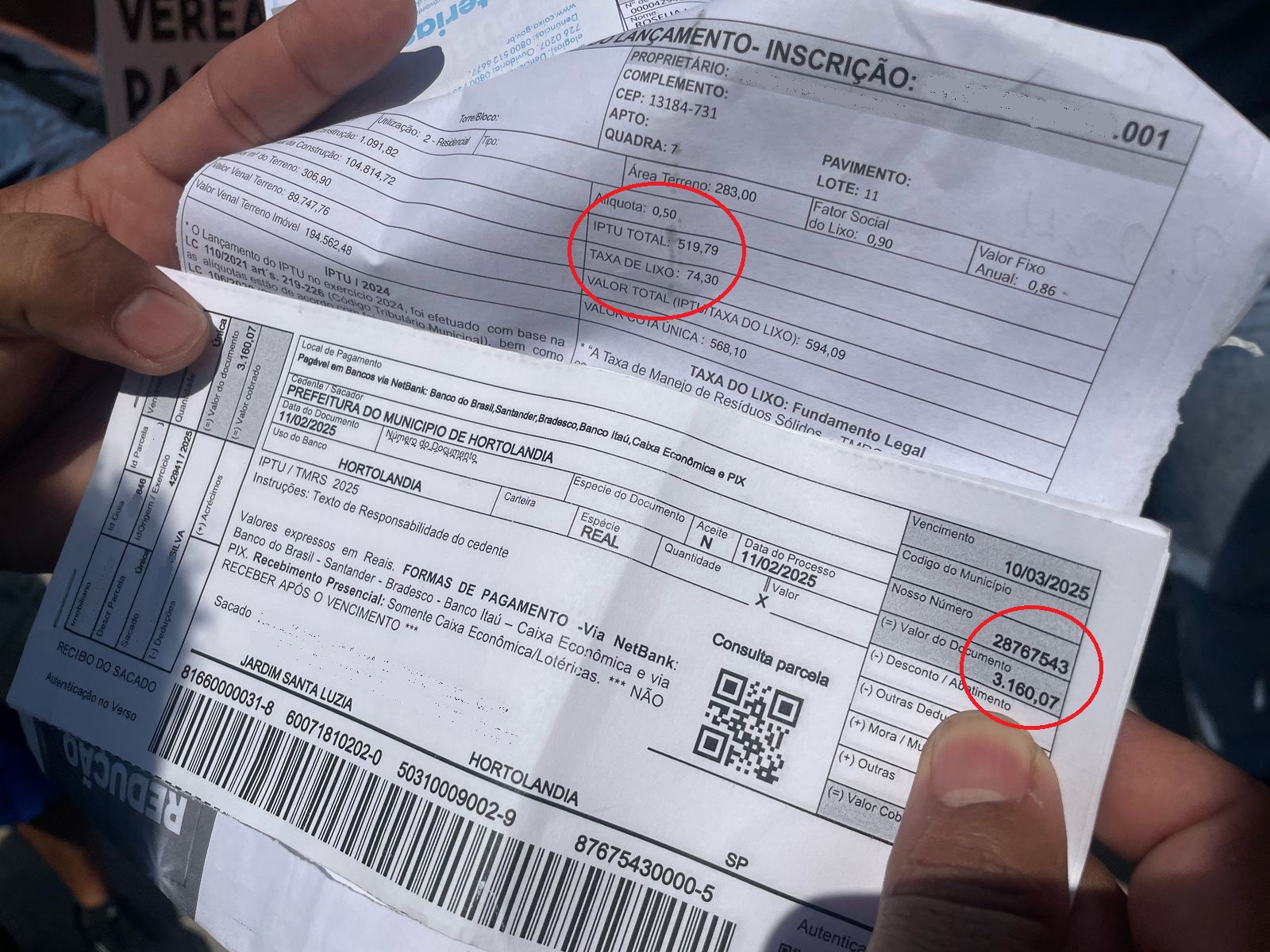 Moradores de Hortolândia protestam por reajuste de até 400% no IPTU e taxa de lixo