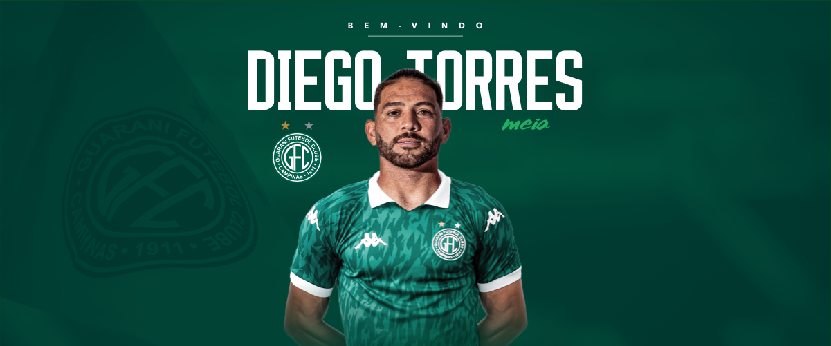 Guarani anuncia contratação do meia argentino Diego Torres; atacante e volante também são oficializados