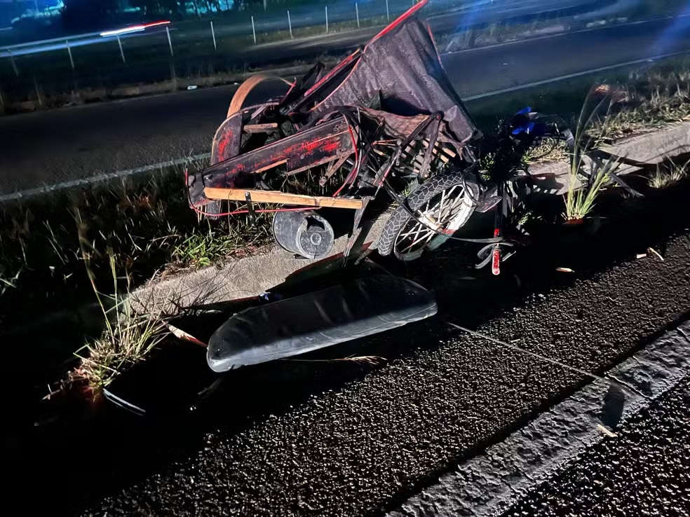 Motociclista morre após bater em charrete na marginal da Santos Dumont