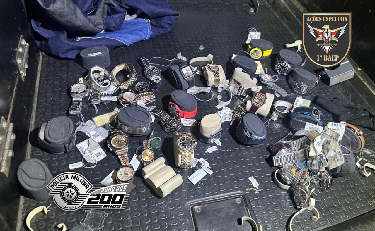 Roubo no Iguatemi: R$ 3 milhões em relógios recuperados e 2 ladrões foragidos