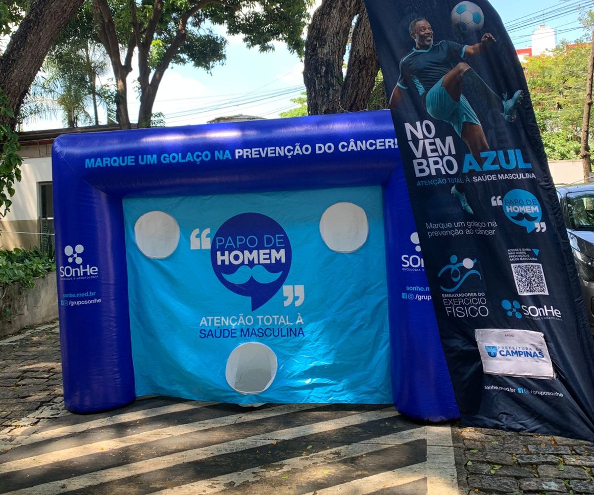 Campinas tem ação com gol inflável para falar sobre câncer de próstata nesta quarta