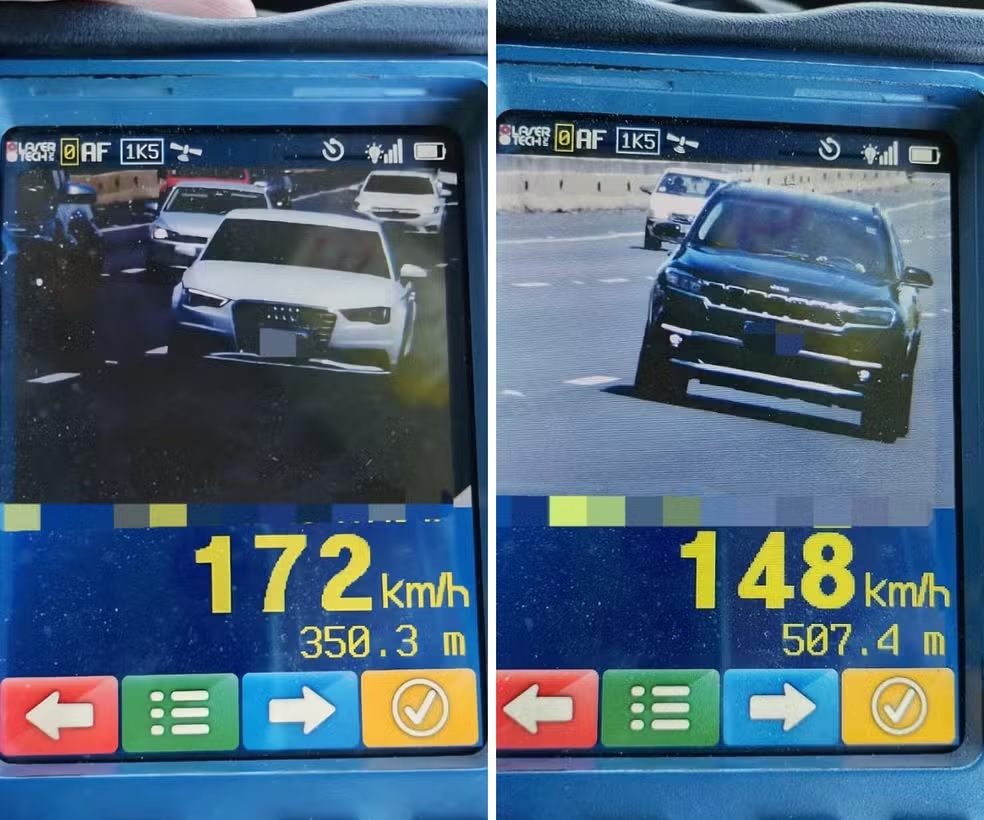 Carro é flagrado a 172km/h na Rodovia Anhanguera em Sumaré  